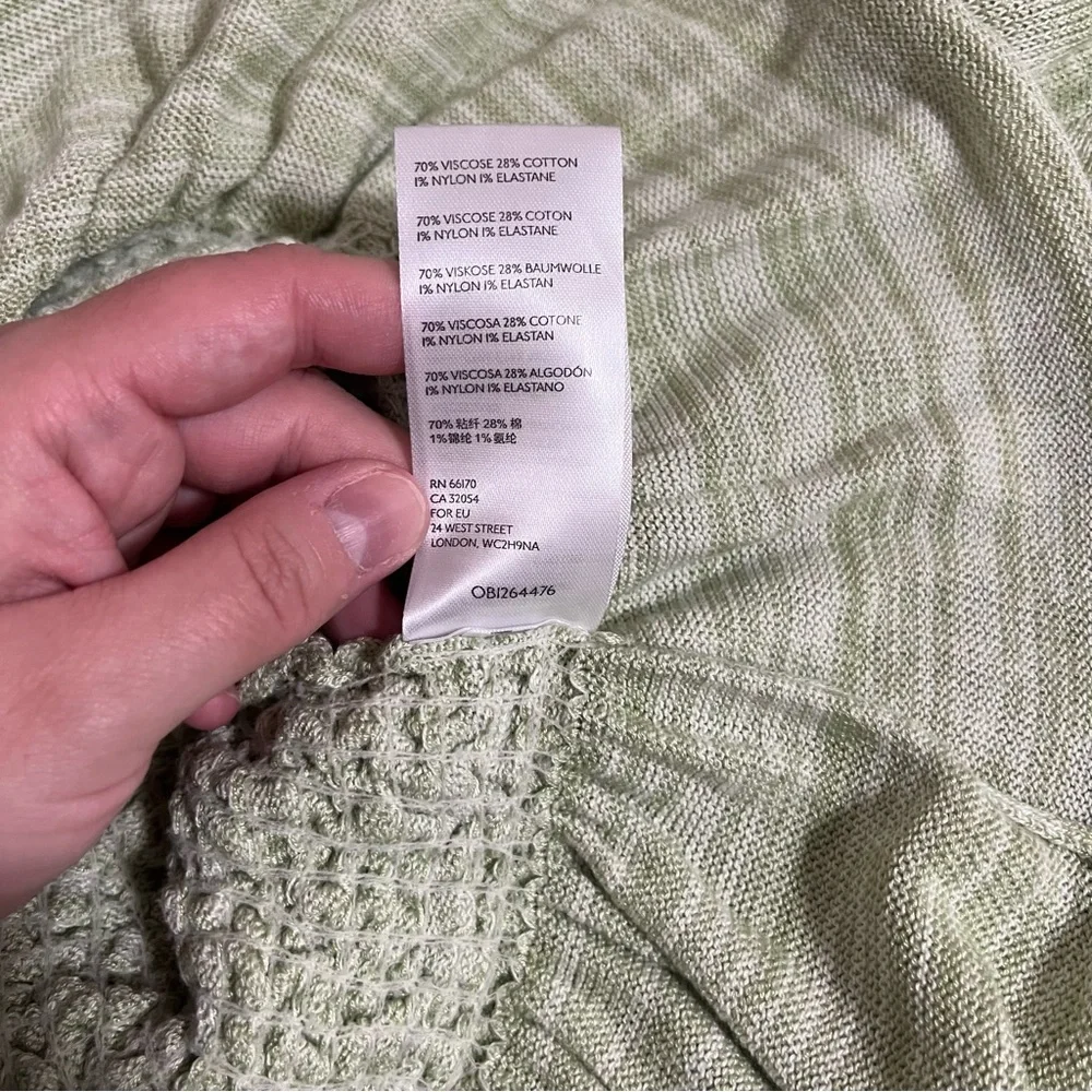 Free People Smocked Light Green Long Sleeve Peplum Size M